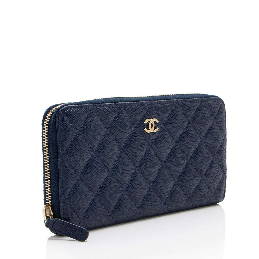 Chanel Caviar Leather CC Zip Around Wallet (SHF-dr4Upy)