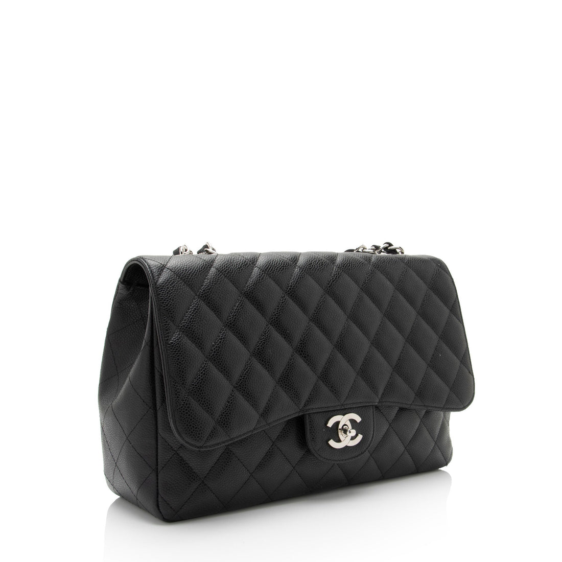 Chanel Caviar Leather Classic Jumbo Single Flap Bag (SHF-TAC3Im)