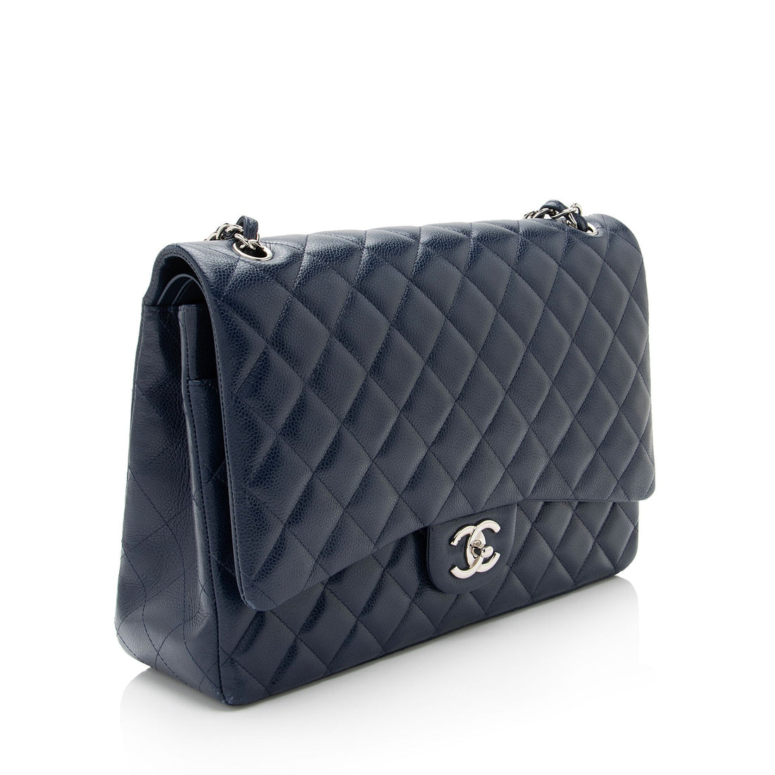 Chanel Caviar Leather Classic Maxi Double Flap Bag (SHF-U7Rzaz)