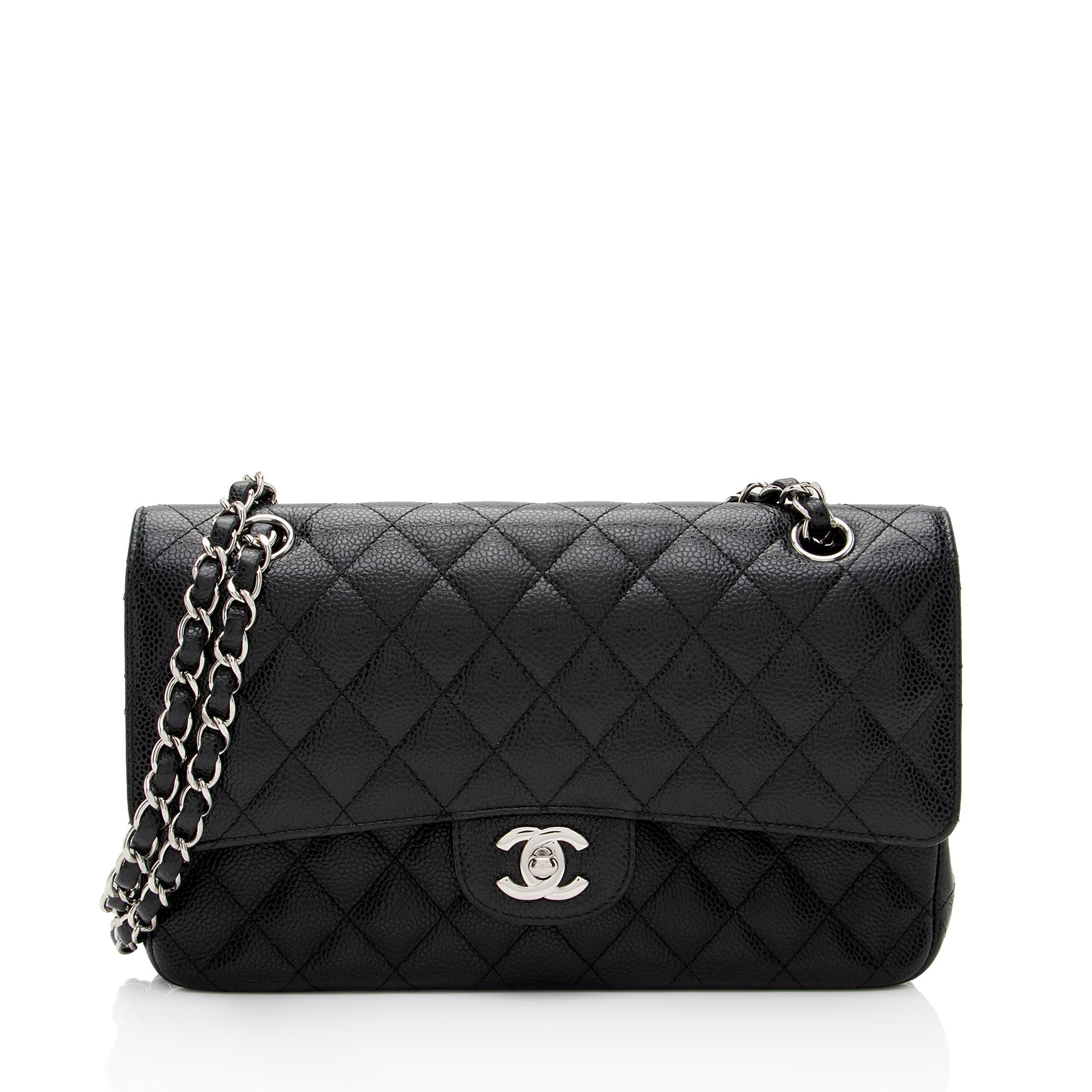 Chanel Caviar Leather Classic Medium Double Flap Bag (SHF-9ANmGR)