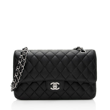 Chanel Caviar Leather Classic Medium Double Flap Bag (SHF-Xtaxo5)