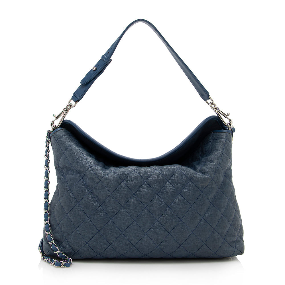 Chanel Caviar Leather French Riviera Hobo (SHF-16095)