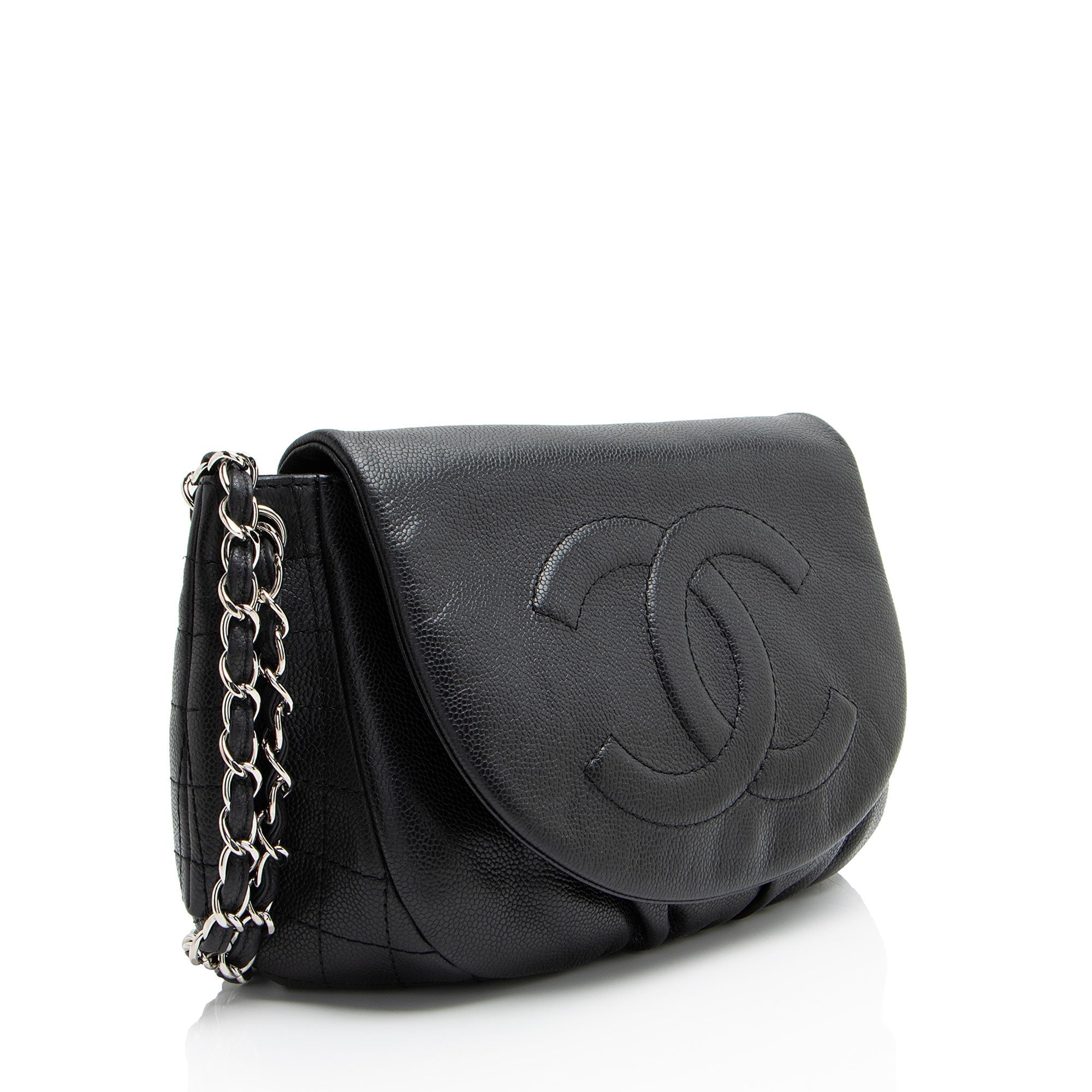 Chanel Caviar Leather Half Moon Shoulder Bag
