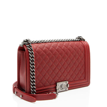 Chanel Caviar Leather New Medium Boy Bag