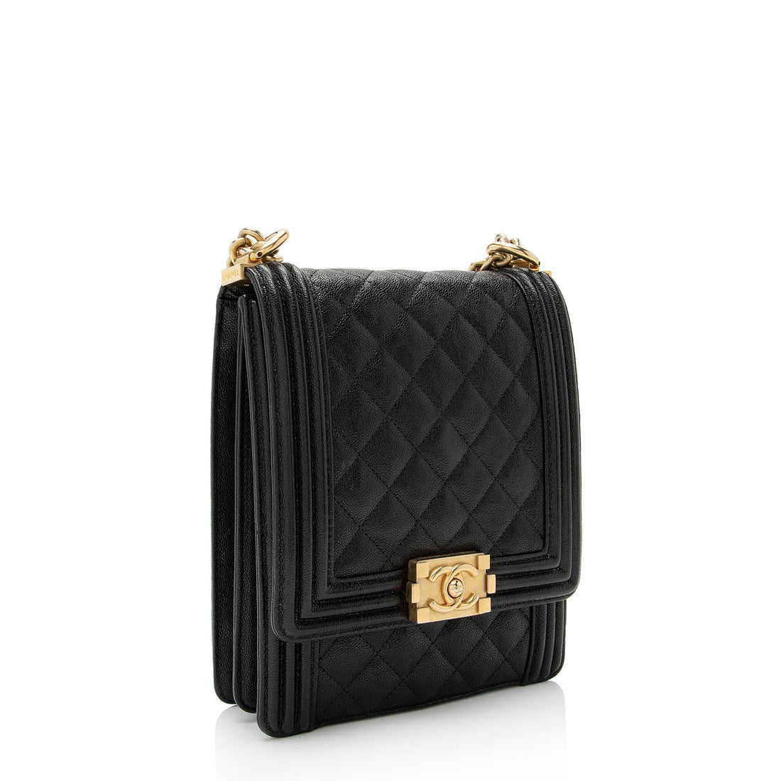 Chanel Caviar Leather North South Boy Bag (SHF-ceWuuG)