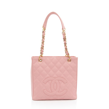 Chanel Caviar Leather Petite Shopping Tote (SHF-ChQICD)