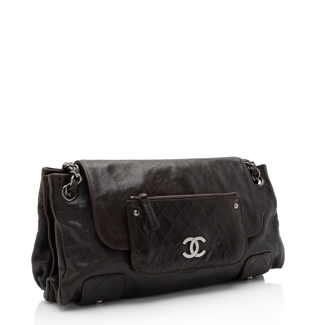 Chanel Caviar Leather Pocket In The City Accordion Flap Bag (SHF-7yhvso)