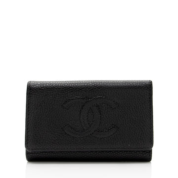 Chanel Caviar Leather Timeless CC 6 Key Holder (SHF-mNPvc8)