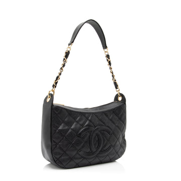 Chanel Caviar Leather Timeless CC Hobo (SHF-fu7h3a)