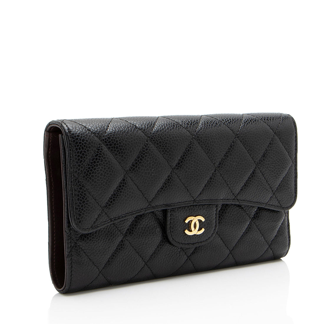 Chanel Caviar Leather Trifold Wallet (SHF-CKsJOS)
