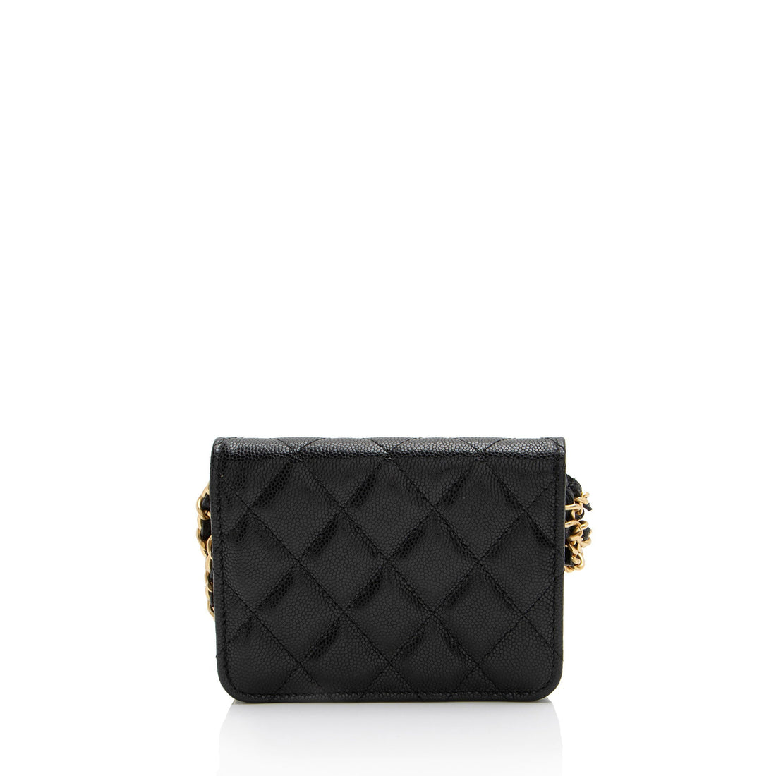 Chanel Caviar Leather Twist You Buttons Chain Belt Bag