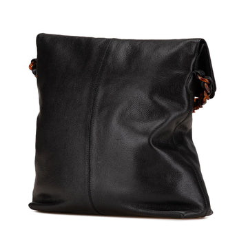 Chanel Caviar Tortoise Chain Fold Over Shoulder Bag