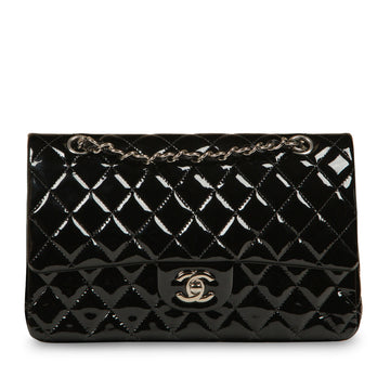 Chanel Classic Flap Bag Medium Patent Black