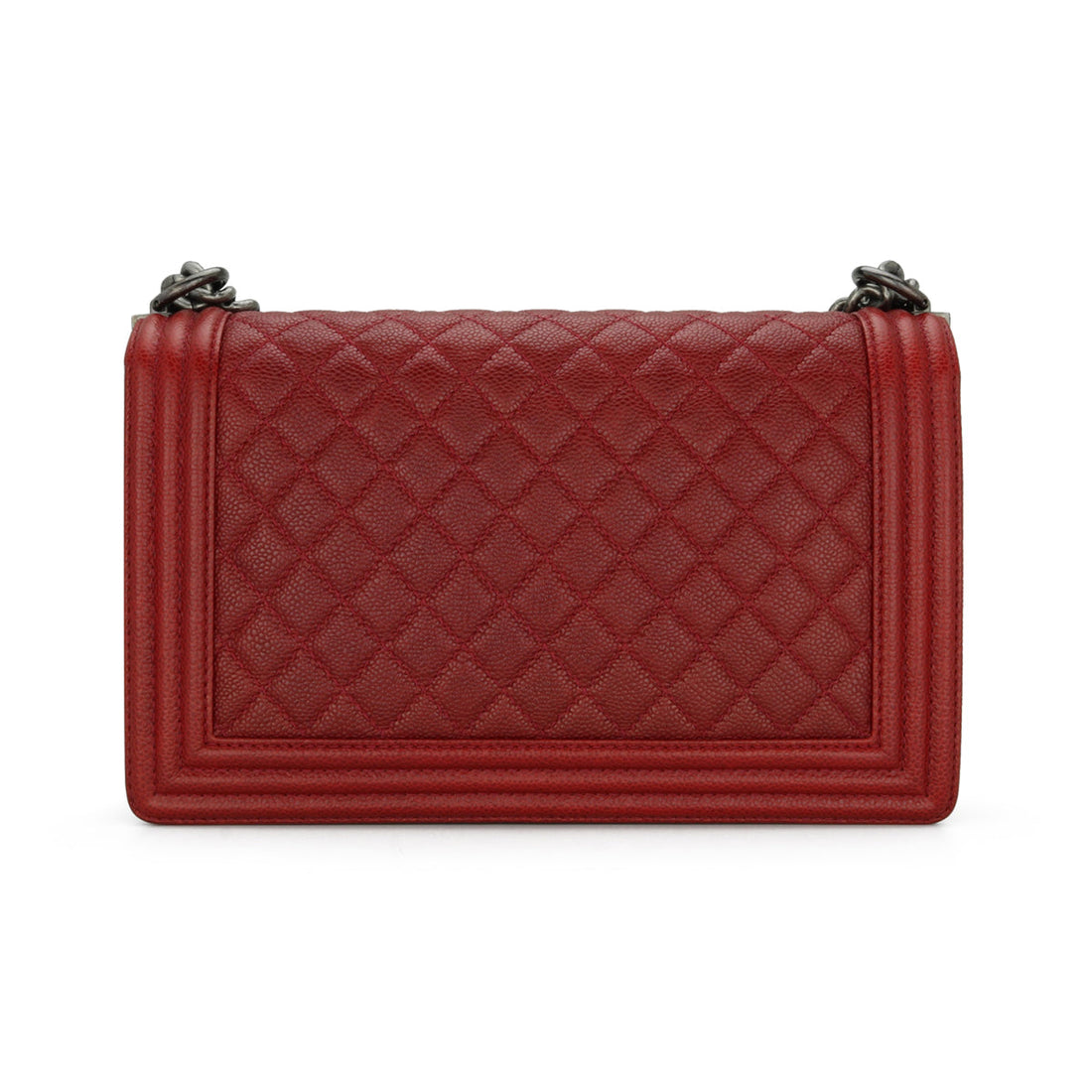 Top Quality Chanel New Medium Boy Dark Red Caviar Ruthenium Hardware 2014