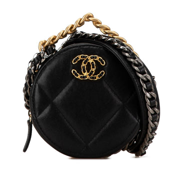 Chanel Lambskin 19 Round Clutch with Chain (SHG-SmJ4Sl)