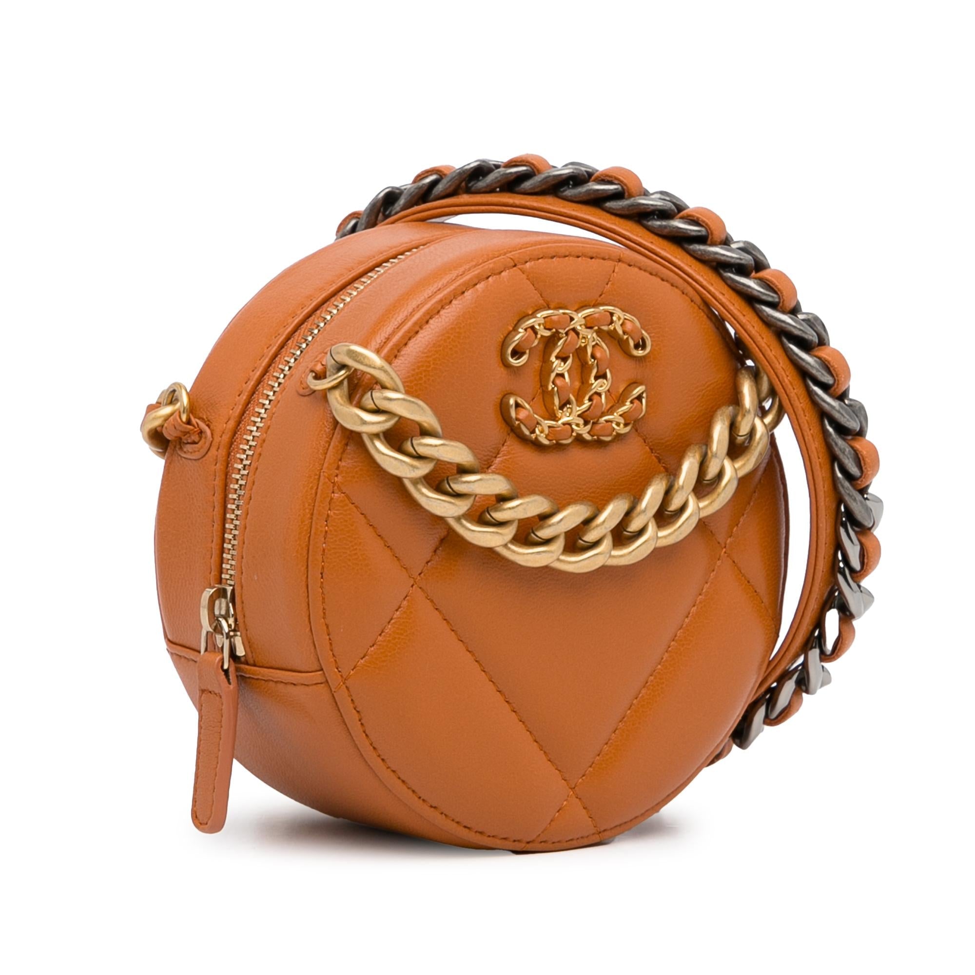 Chanel Lambskin 19 Round Clutch with Chain
