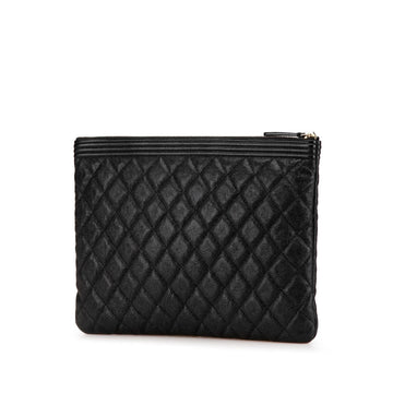 Chanel Medium Quilted Caviar Boy O Case Clutch