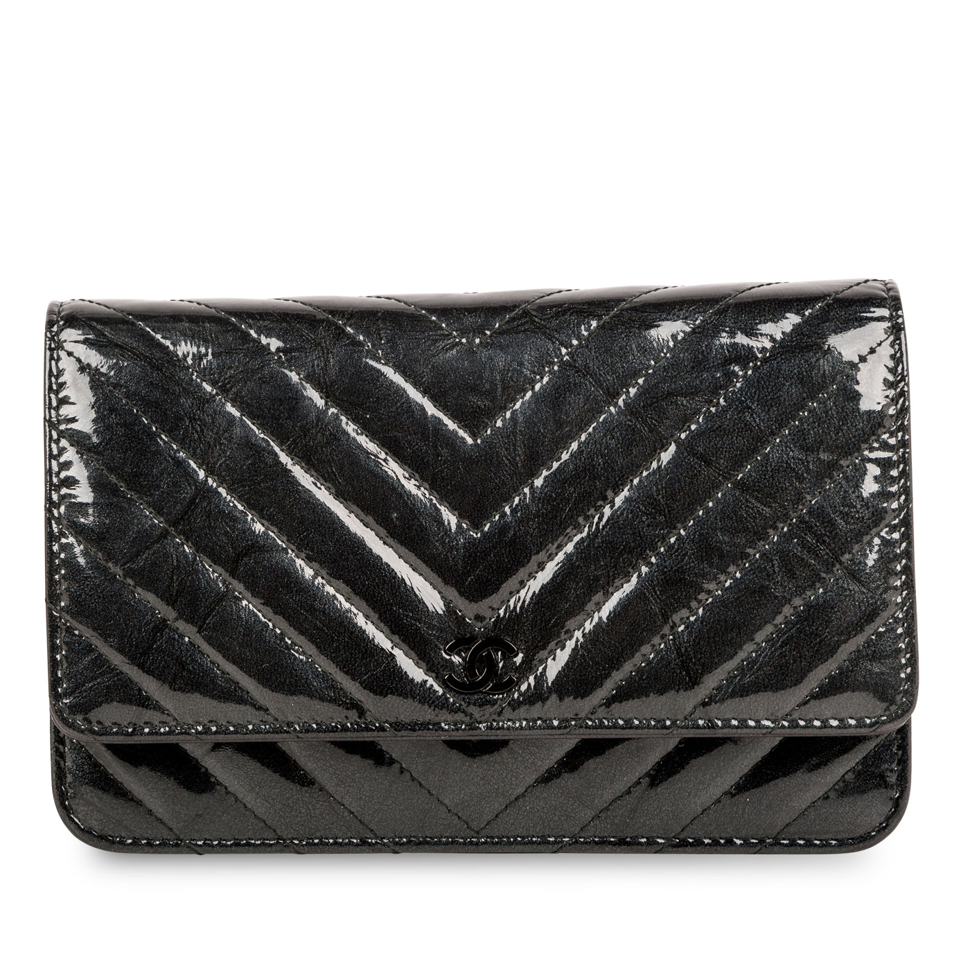 Chanel So Black Wallet on Chain Patent