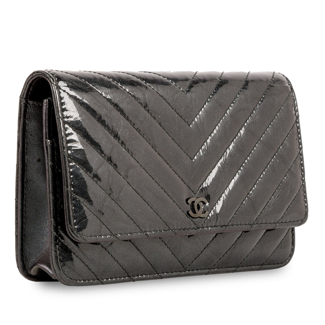 Chanel So Black Wallet on Chain Patent