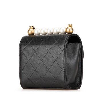 Chanel Mini Goatskin Chic Pearls Clutch On Chain