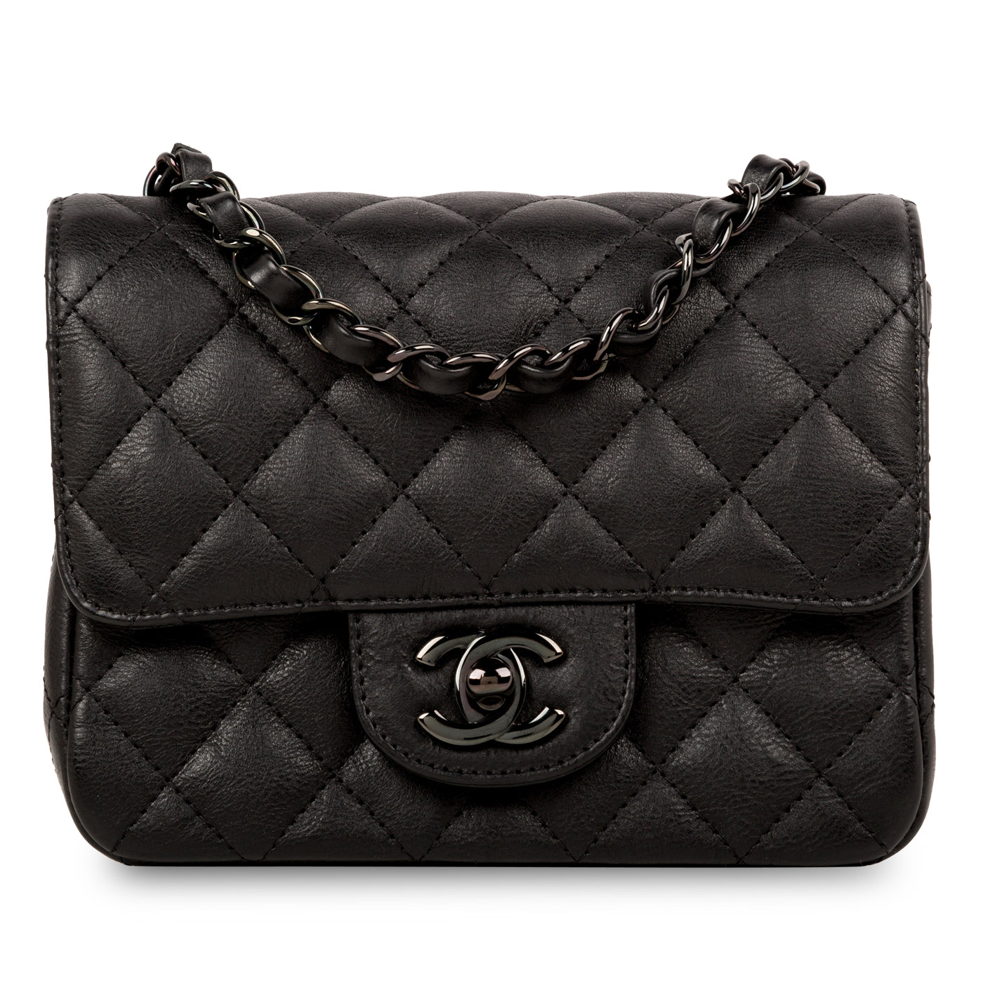 Chanel Classic Flap Bag Mini Square So Black