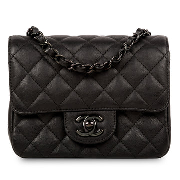 Chanel Classic Flap Bag Mini Square So Black