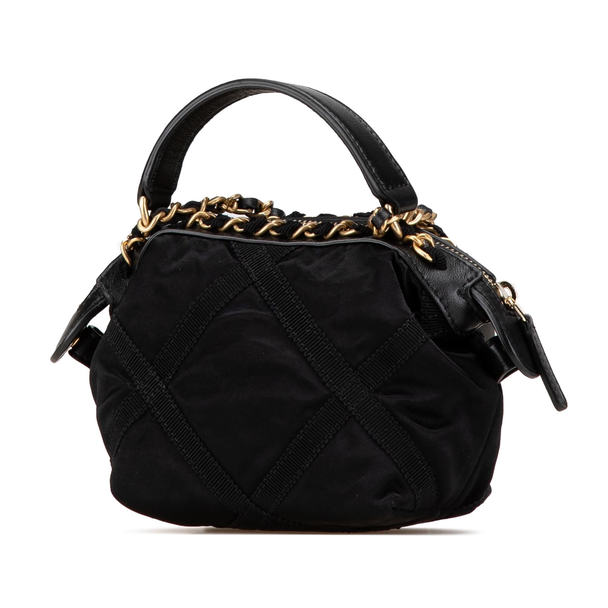 Chanel Nylon Grosgrain Lifestyle Clutch with Chain