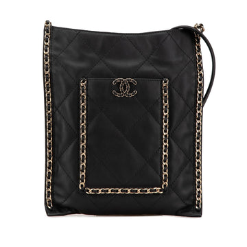 Chanel Quilted Calfskin Chain Flat Shoulder Bag