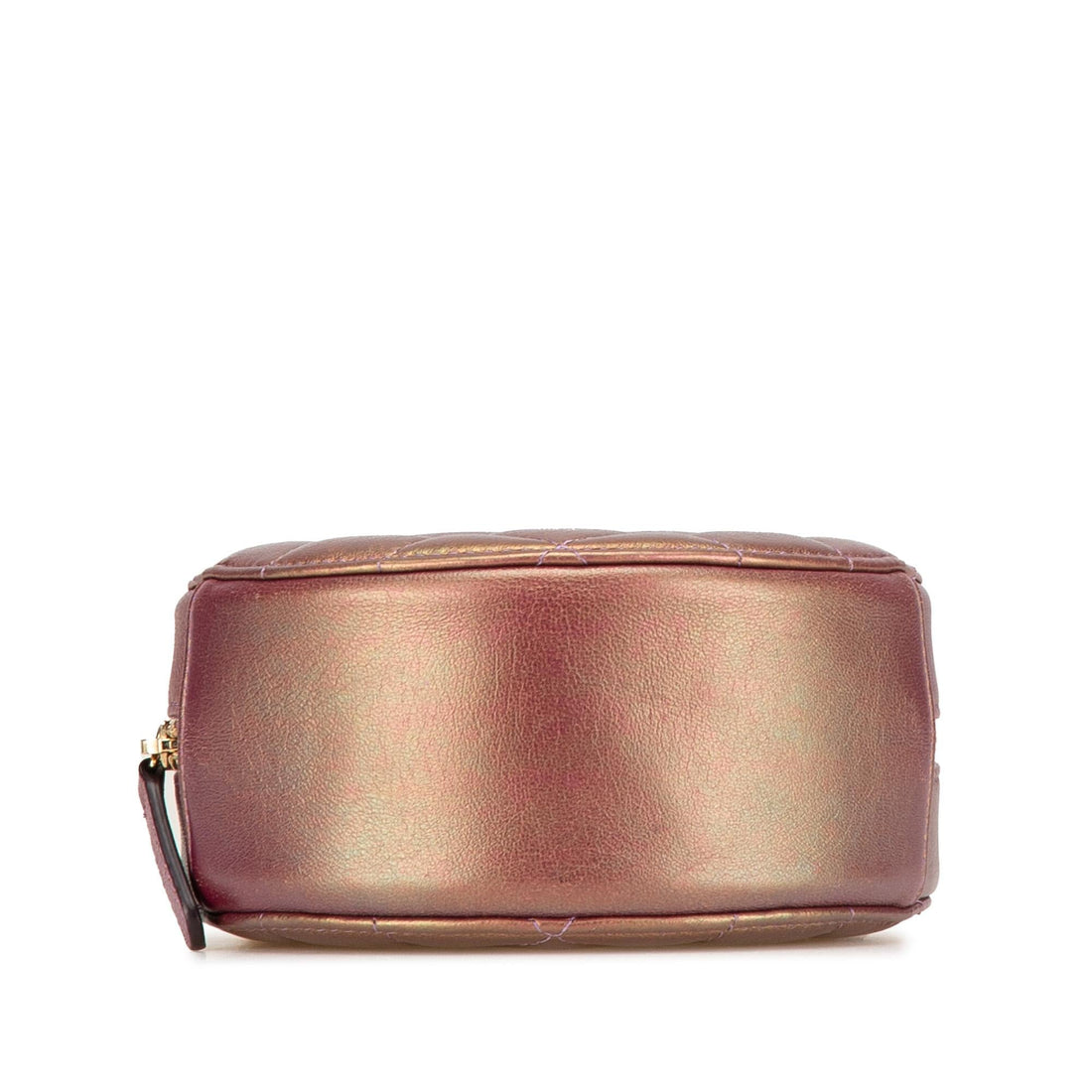 Chanel Quilted Iridescent Lambskin Round Clutch With Chain