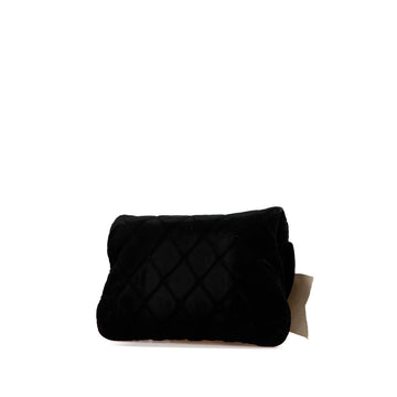 Chanel Quilted Velvet Camellia Wristlet Clutch