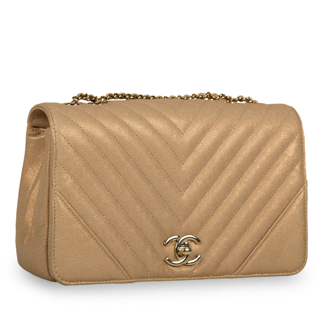 Chanel Iridescent Chevron Statement Flap Bag