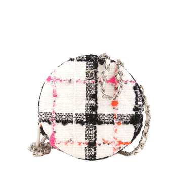 Chanel Tweed Round Clutch with Chain (SHG-jox5Cf)