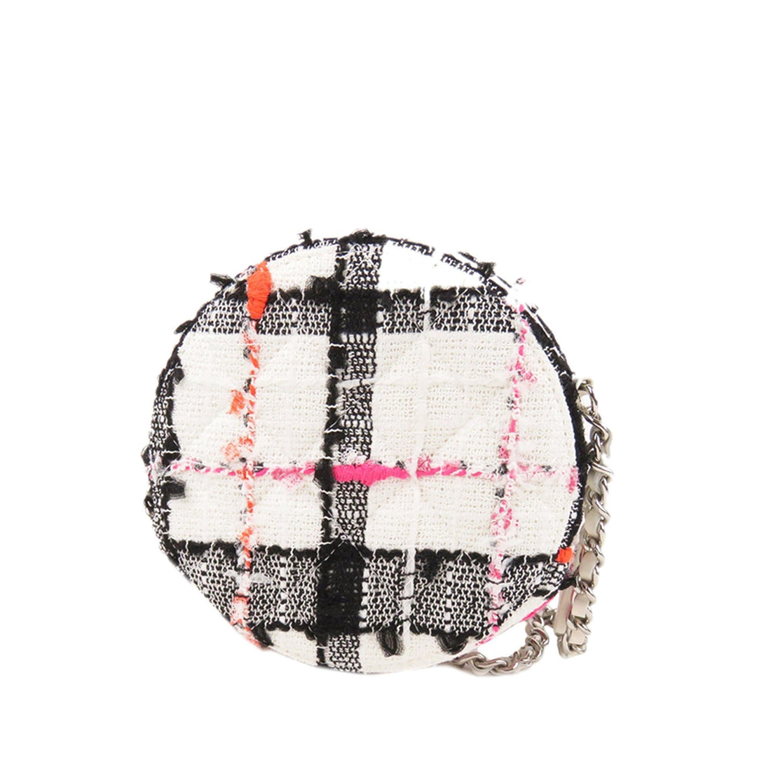 Chanel Tweed Round Clutch with Chain (SHG-jox5Cf)