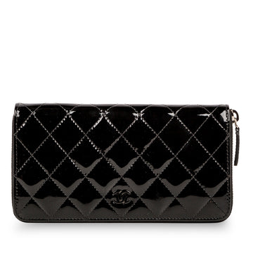 Chanel Zip Around Wallet Patent
