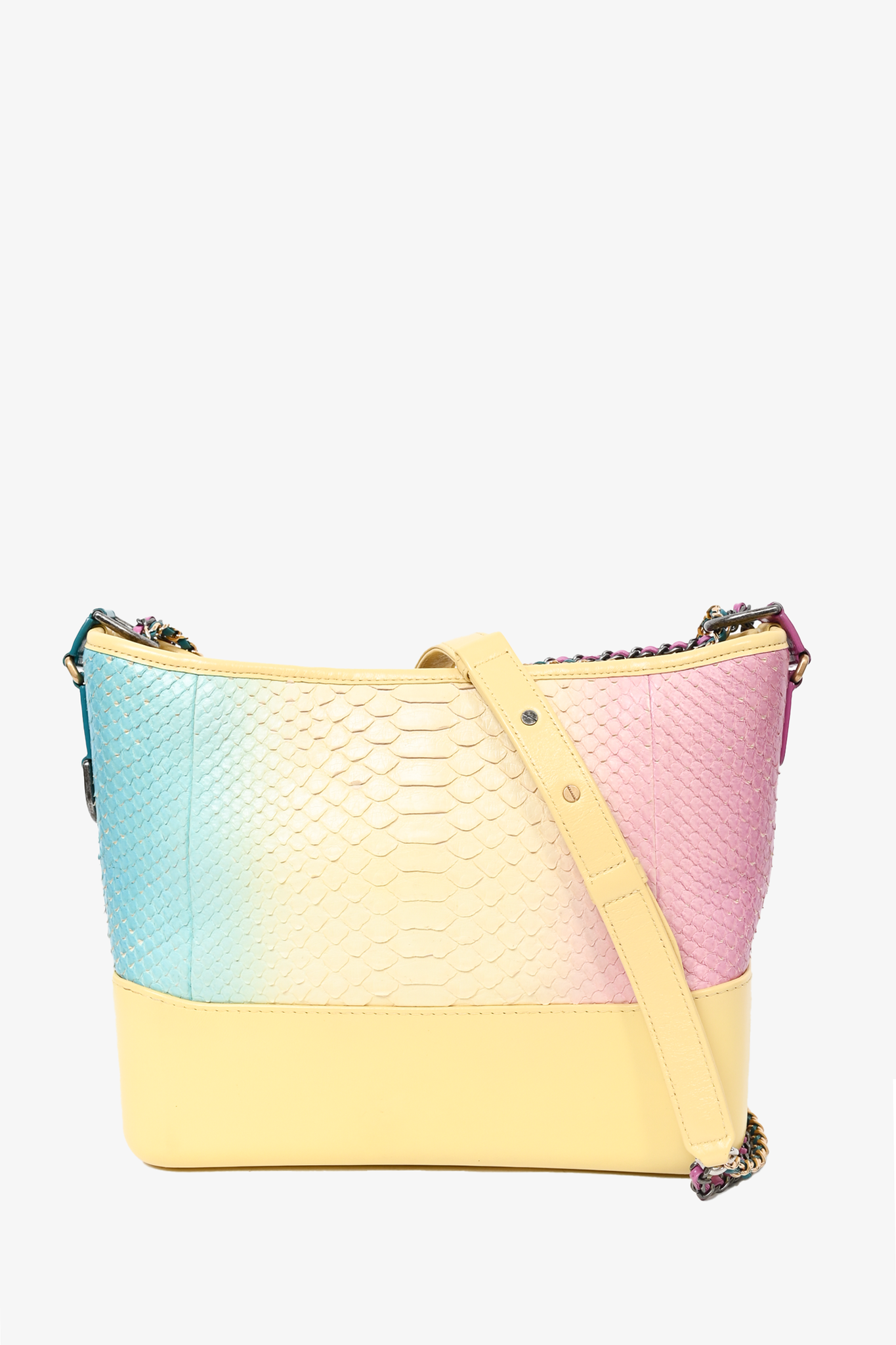 Pre-loved Chanel™ Cruise 2019 Multicolour Rainbow Python Medium Gabrielle Bag