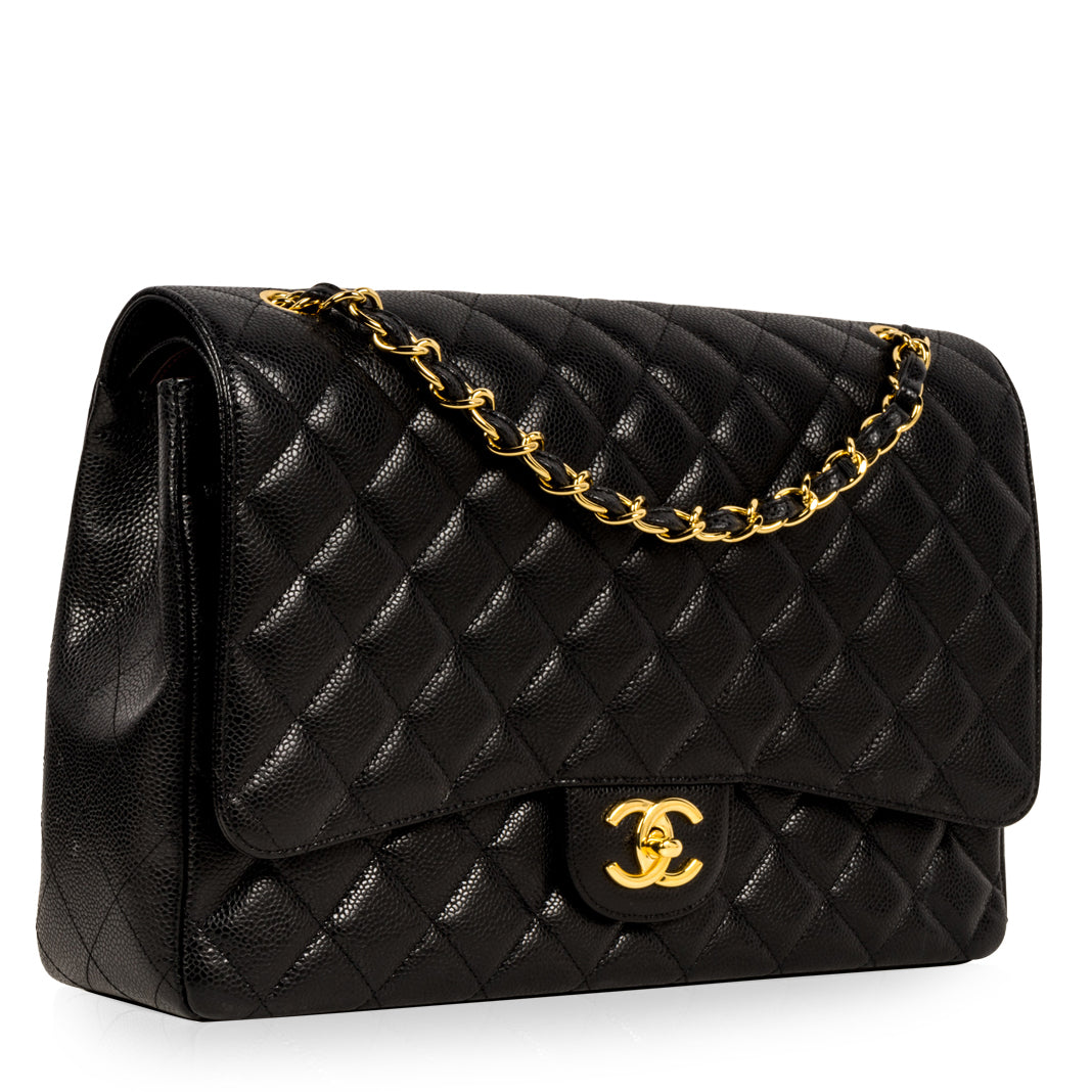 Chanel Classic Flap Bag Maxi Caviar Black GHW