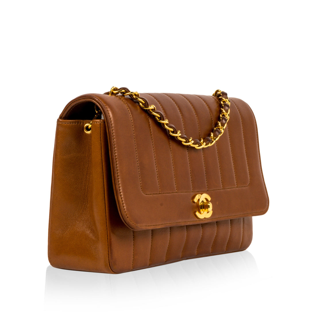 Chanel Timeless Vintage Flap Bag Brown GHW