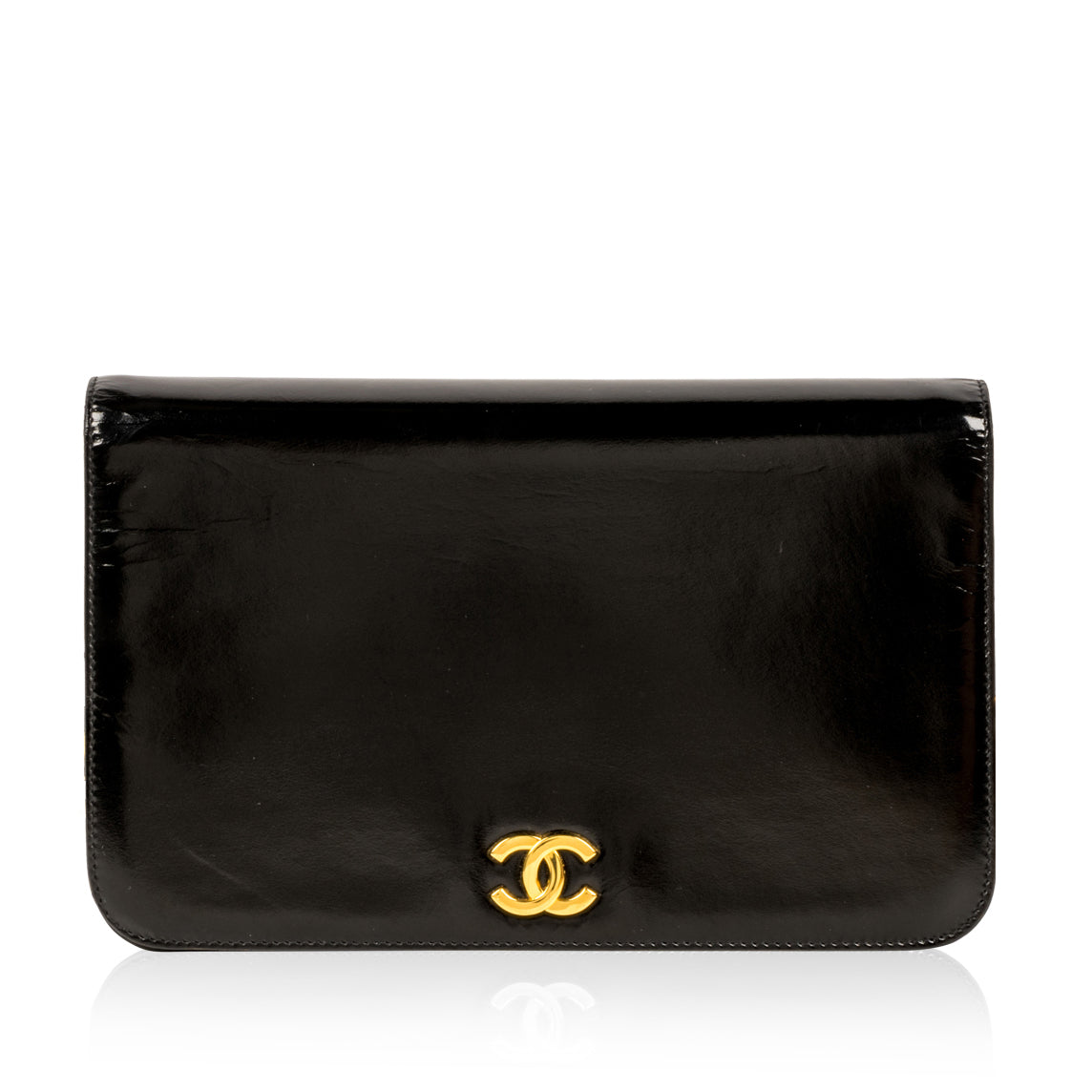 Chanel Vintage Flap Bag Black Patent