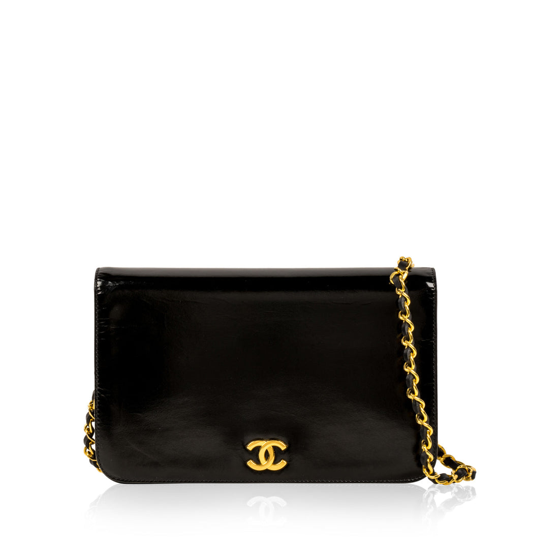 Chanel Vintage Flap Bag Black Patent