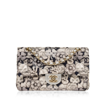 Chanel Classic Flap Bag Medium Cat/Peace Emoticon