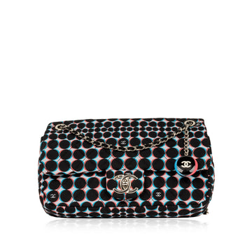Chanel Polka-Dot Nylon Flap Bag