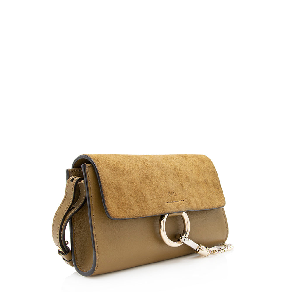 Chloe Calfskin Suede Faye Mini Shoulder Bag (SHF-19991)