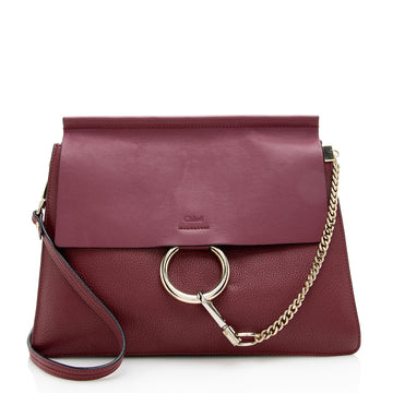 Chloe Calfskin Suede Faye Medium Shoulder Bag (SHF-22974)