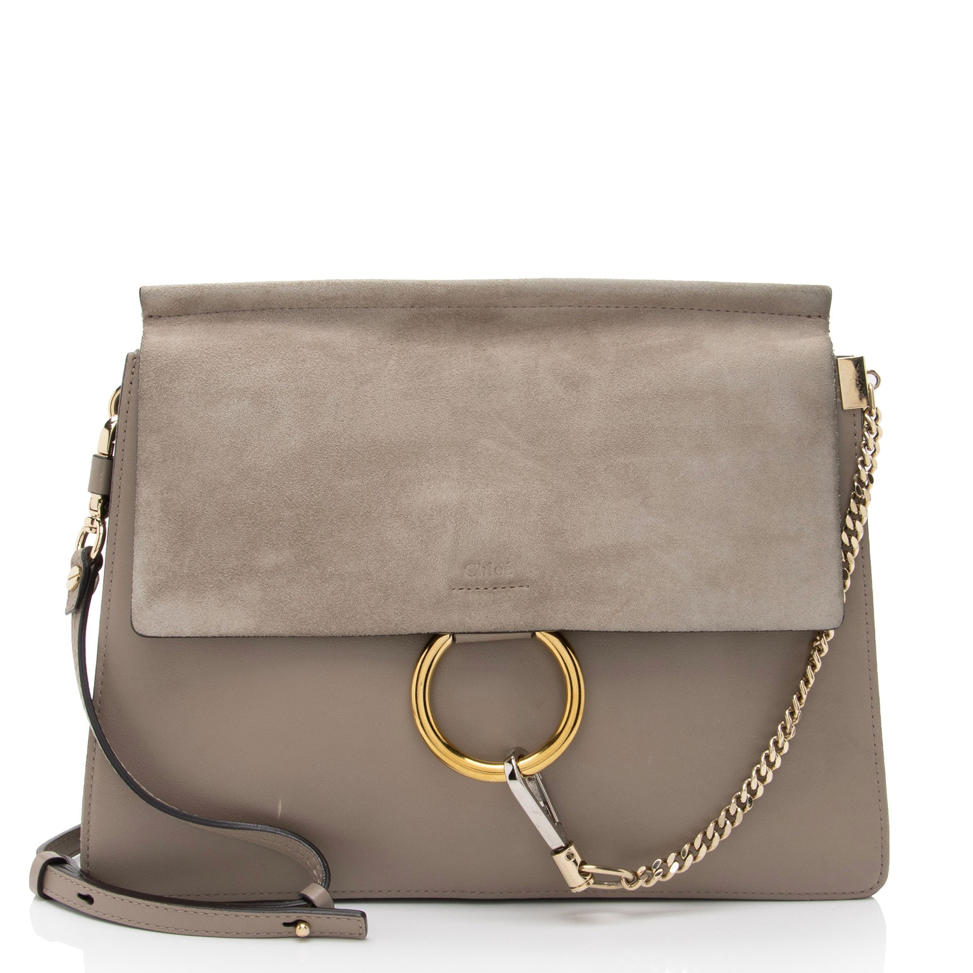 Chloe Calfskin Suede Faye Medium Shoulder Bag (SHF-Jb7npx)