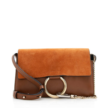 Chloe Calfskin Suede Faye Small Shoulder Bag (SHF-18754)