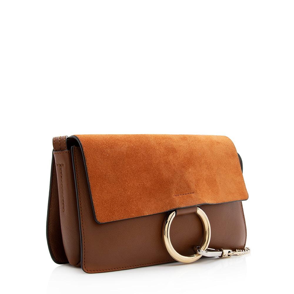 Chloe Calfskin Suede Faye Small Shoulder Bag (SHF-18754)