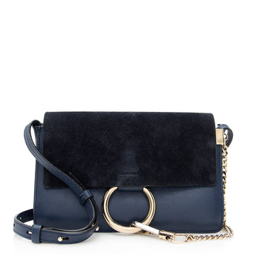 Chloe Calfskin Suede Faye Small Shoulder Bag - FINAL SALE (SHF-20135)