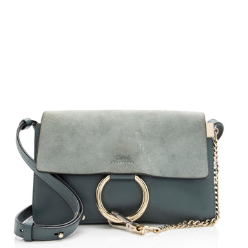 Chloe Calfskin Suede Faye Small Shoulder Bag (SHF-23665)