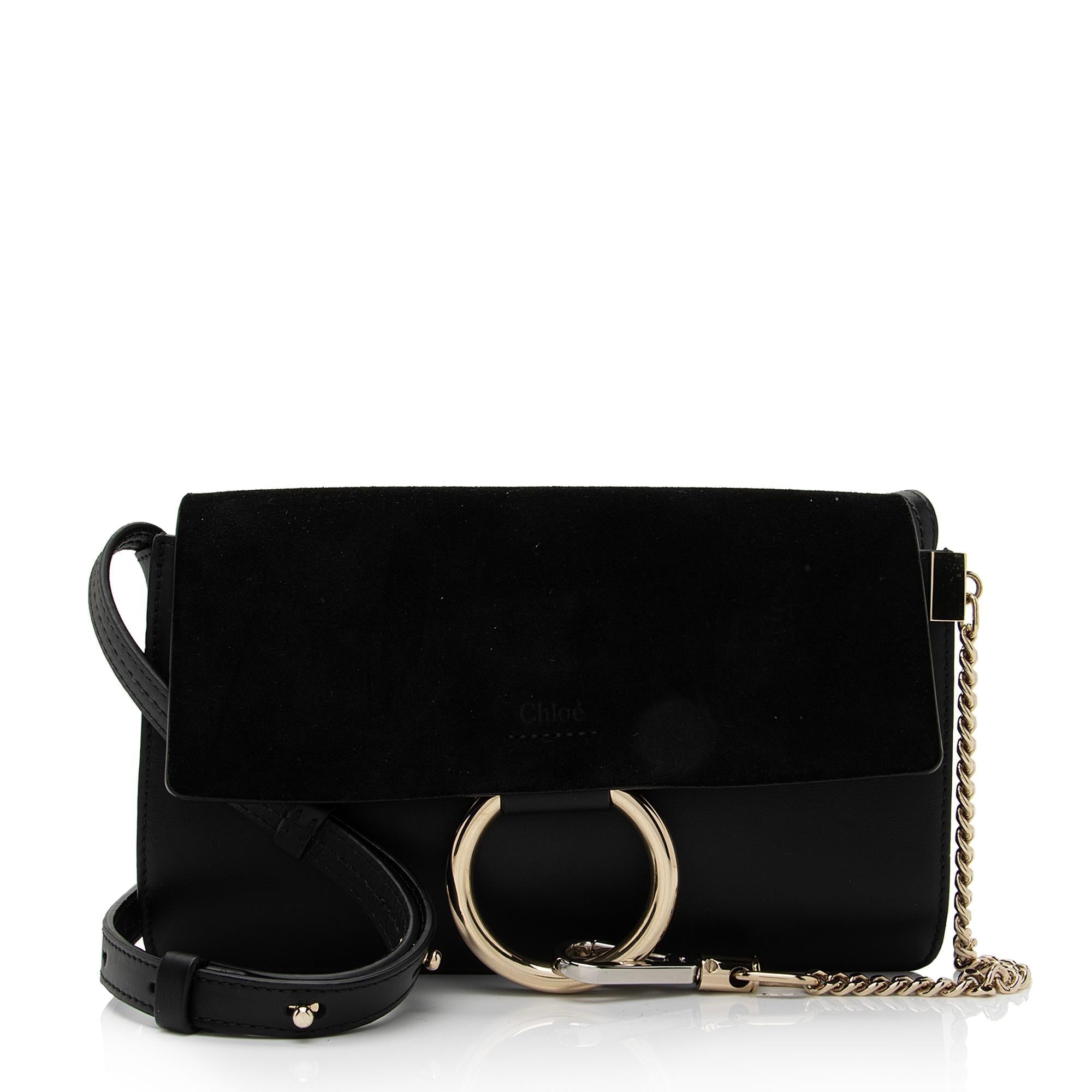 Chloe Calfskin Suede Faye Small Shoulder Bag (SHF-lEvcU8)