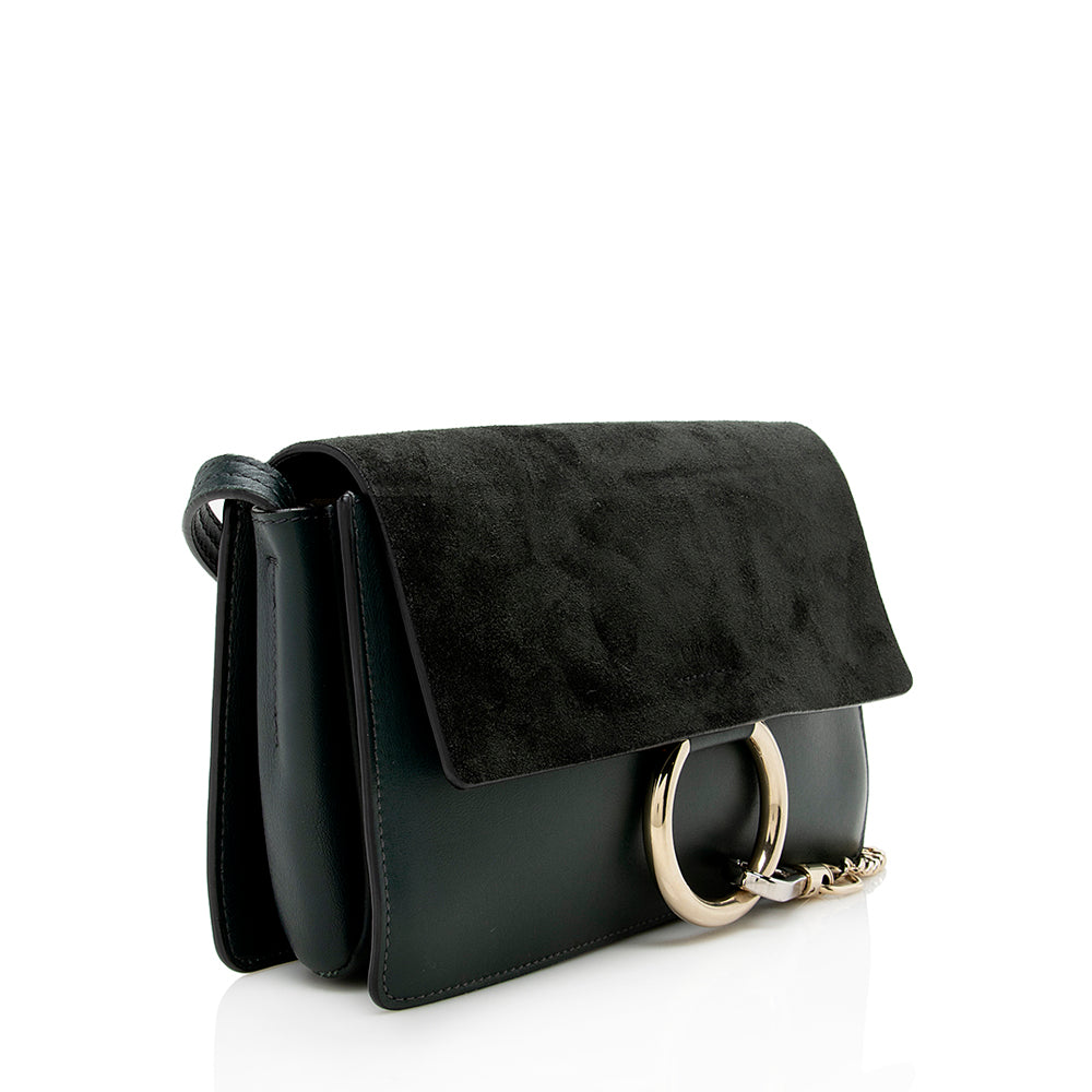 Chloe Calfskin Suede Small Faye Shoulder Bag (SHF-14816)